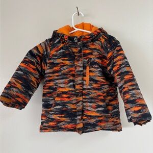 Columbia Kids Vibrant Orange and Black Puffer Jacket